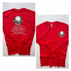 red tshirt printed using DTF heat press