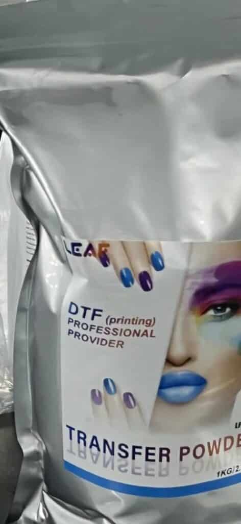 a dtf powder packet